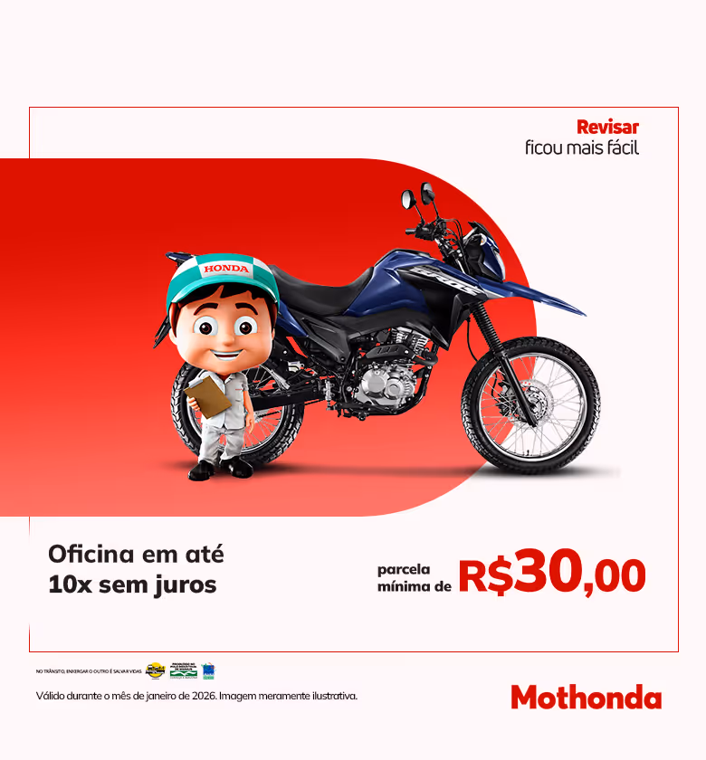 Banner Janeiro 2026 Mothonda Revisão na Oficina parcelada em até 10x sem júros