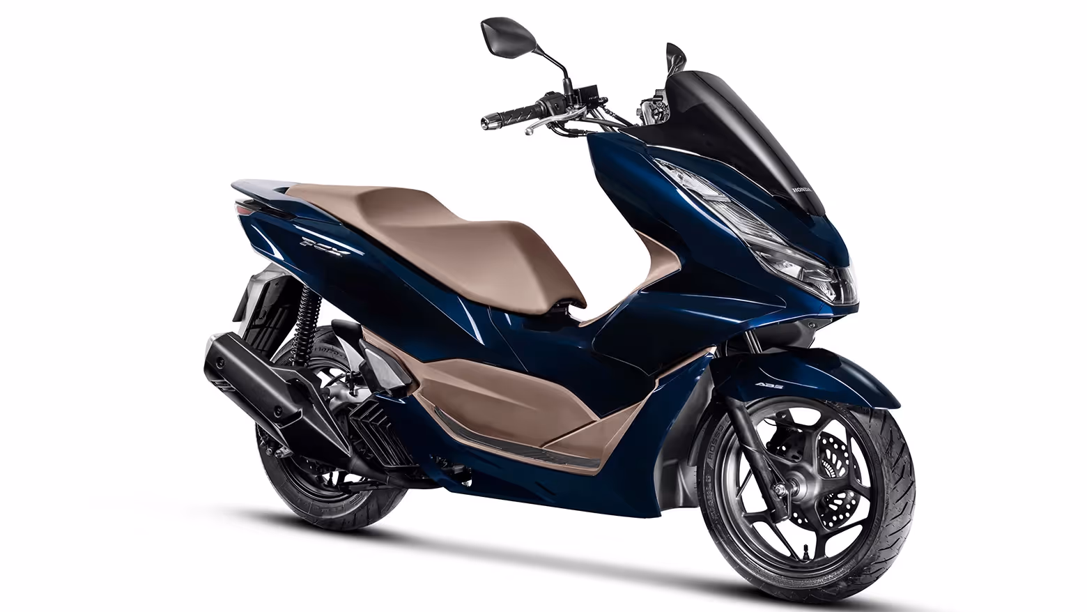 PCX azul vista lateral dianteira direita