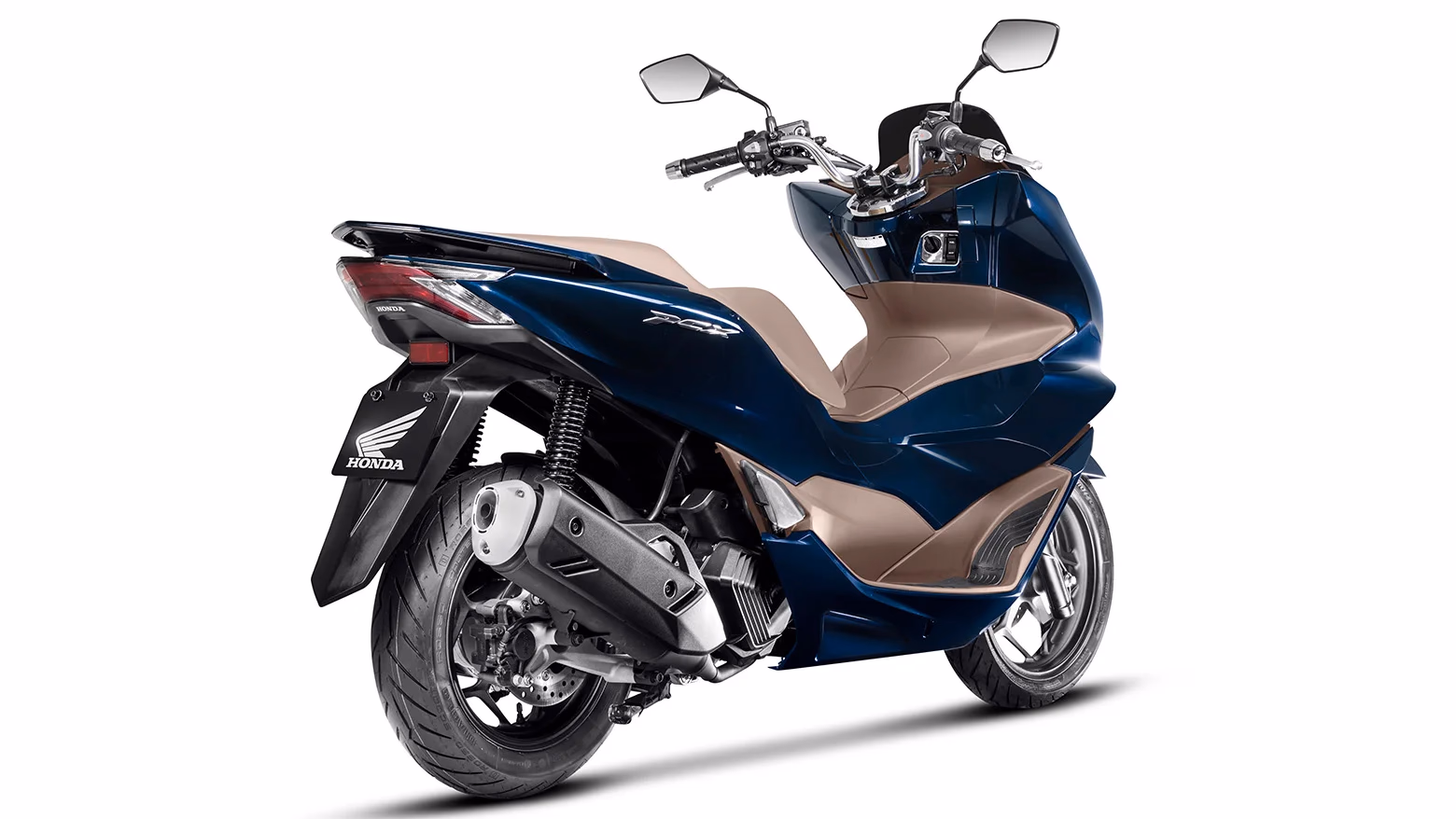 PCX azul vista lateral traseira direita - 2 de 12
