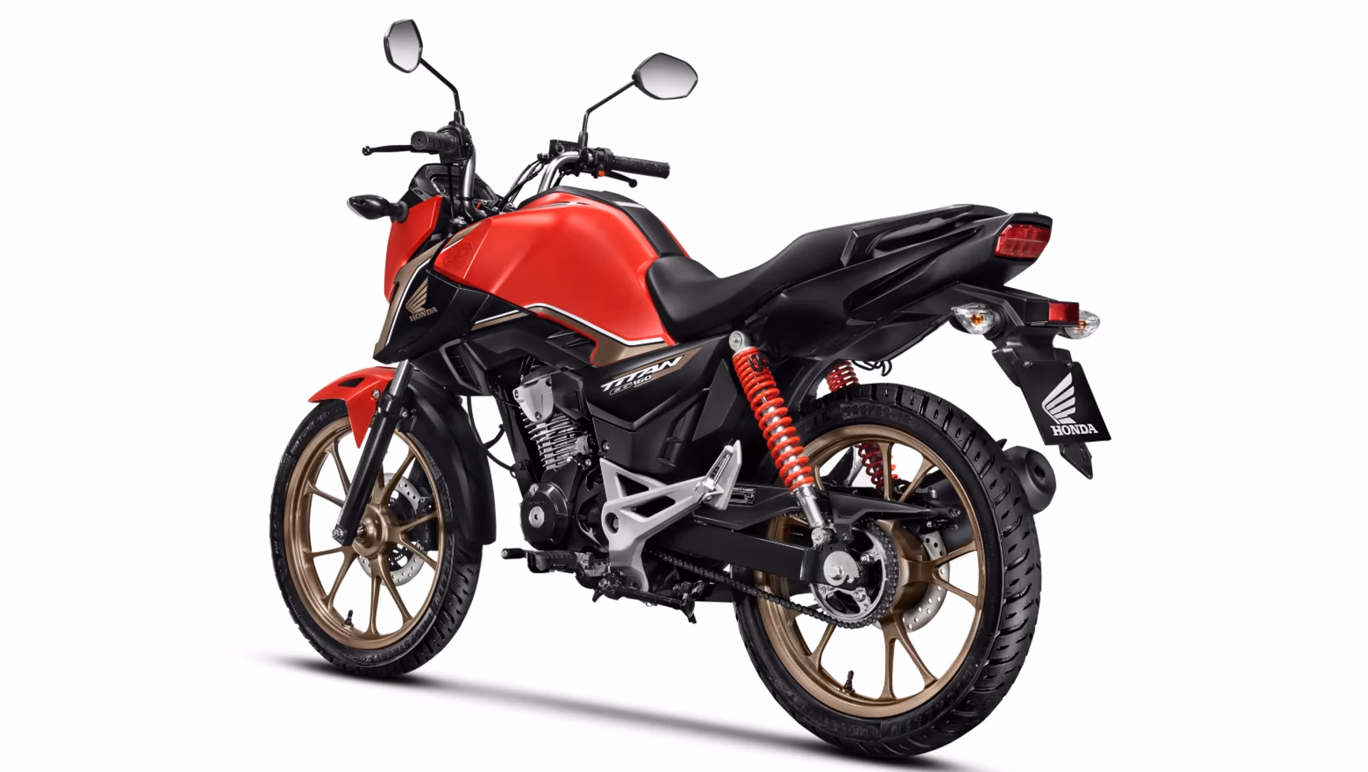Moto Honda Nova Cg Comemorativa Vermelha Visao Total Vertical Trazeira Esquerda - 13 de 13
