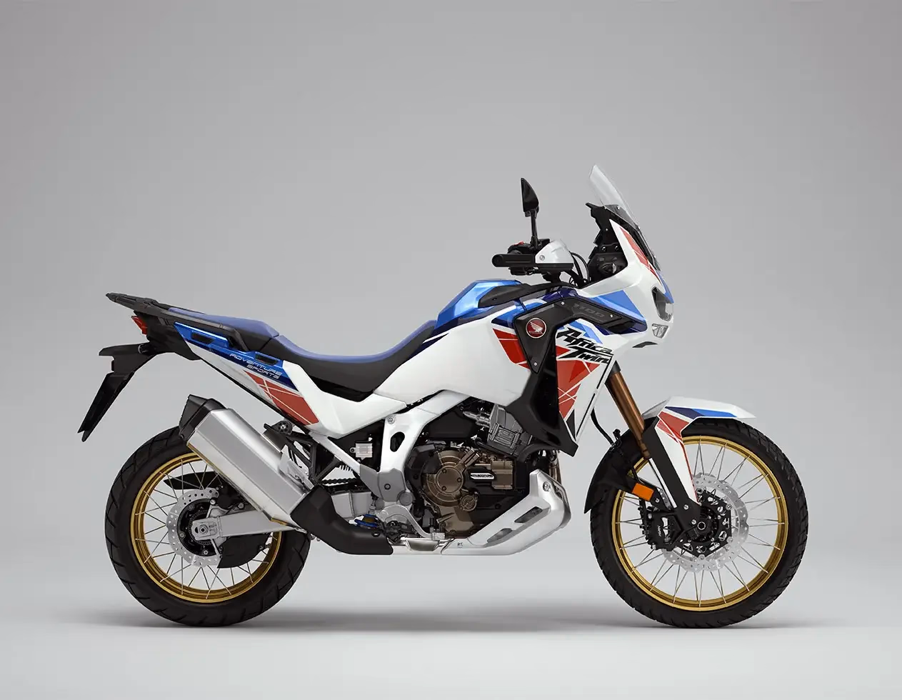 Perspectiva lateral direita da CRF 1100L Africa Twin Adventure Sports ES branco perolizado - 22 de 24