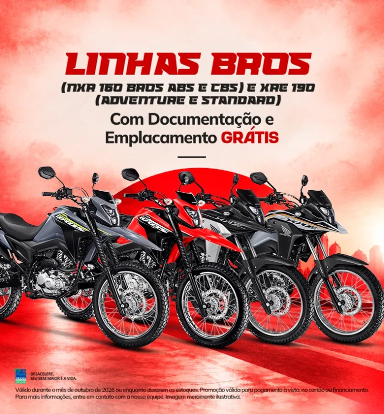Banner Linha Bros e XRE 190 Mothonda